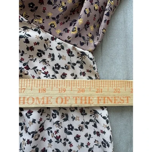 Andrée‎ by Unit Floral Long Sleeve Blouse Womens Sz L Peasant Boho Romantic - Picture 7 of 8